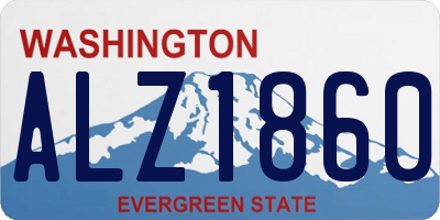 WA license plate ALZ1860