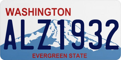 WA license plate ALZ1932