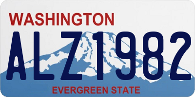 WA license plate ALZ1982