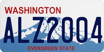 WA license plate ALZ2004