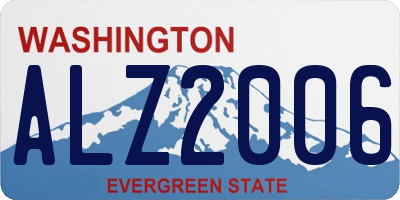 WA license plate ALZ2006