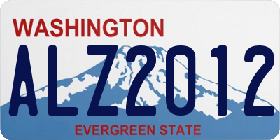 WA license plate ALZ2012