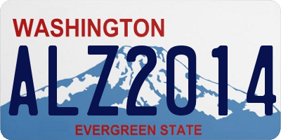 WA license plate ALZ2014
