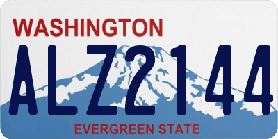 WA license plate ALZ2144