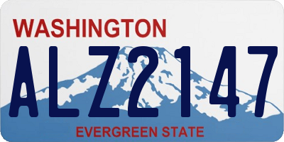 WA license plate ALZ2147