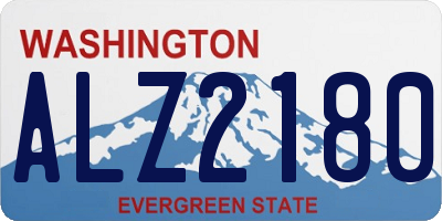 WA license plate ALZ2180