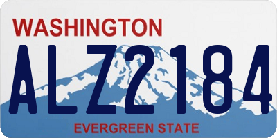 WA license plate ALZ2184