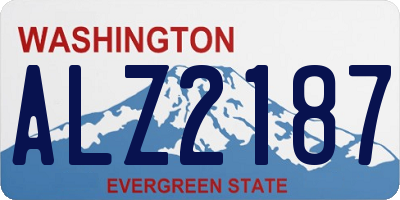 WA license plate ALZ2187