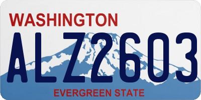 WA license plate ALZ2603