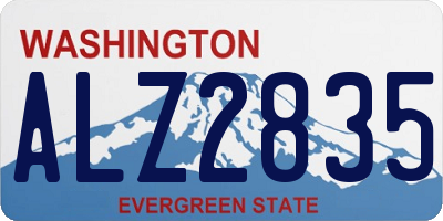 WA license plate ALZ2835
