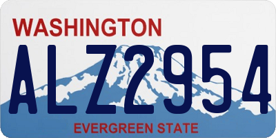WA license plate ALZ2954