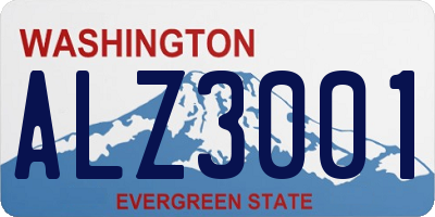 WA license plate ALZ3001
