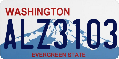 WA license plate ALZ3103
