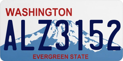 WA license plate ALZ3152