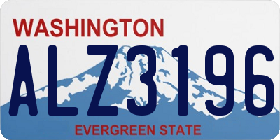 WA license plate ALZ3196
