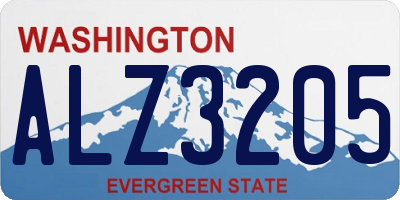 WA license plate ALZ3205