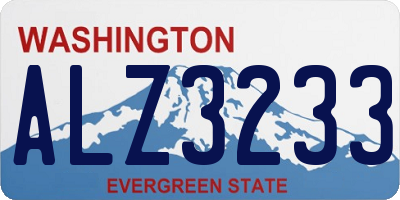 WA license plate ALZ3233