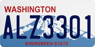 WA license plate ALZ3301