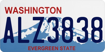 WA license plate ALZ3838