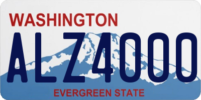 WA license plate ALZ4000