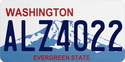 WA license plate ALZ4022