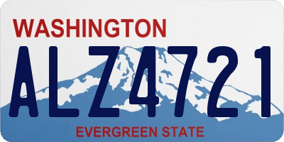 WA license plate ALZ4721