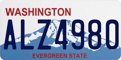 WA license plate ALZ4980