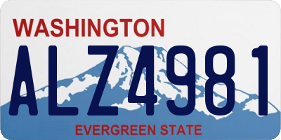 WA license plate ALZ4981