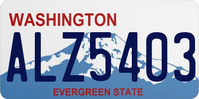 WA license plate ALZ5403