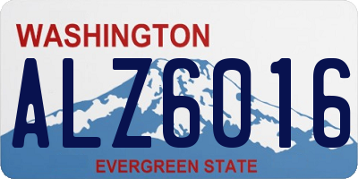 WA license plate ALZ6016