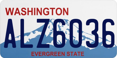 WA license plate ALZ6036