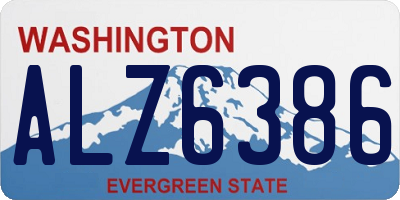 WA license plate ALZ6386