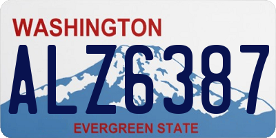 WA license plate ALZ6387