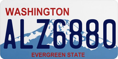 WA license plate ALZ6880