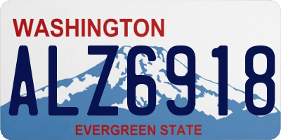 WA license plate ALZ6918