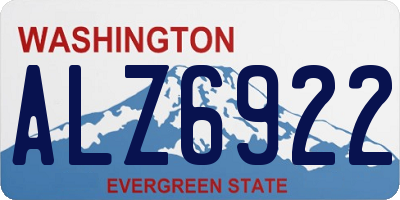 WA license plate ALZ6922