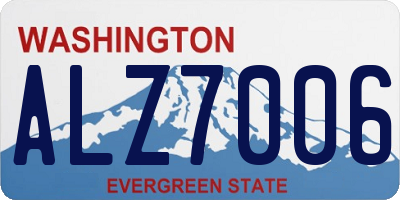 WA license plate ALZ7006