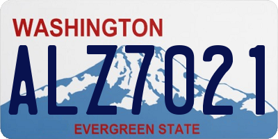WA license plate ALZ7021