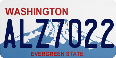 WA license plate ALZ7022