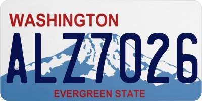 WA license plate ALZ7026
