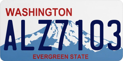 WA license plate ALZ7103
