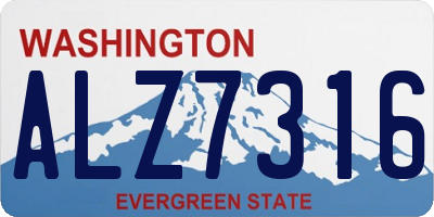 WA license plate ALZ7316