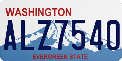WA license plate ALZ7540