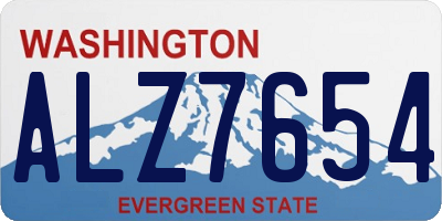 WA license plate ALZ7654