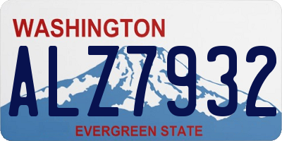 WA license plate ALZ7932