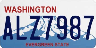 WA license plate ALZ7987