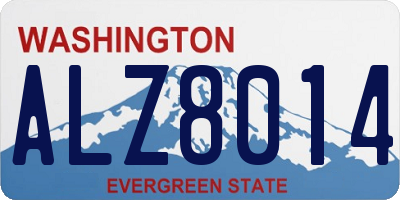 WA license plate ALZ8014