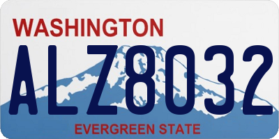 WA license plate ALZ8032
