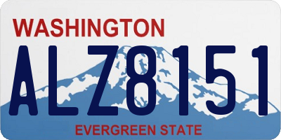 WA license plate ALZ8151