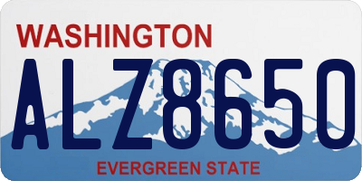 WA license plate ALZ8650